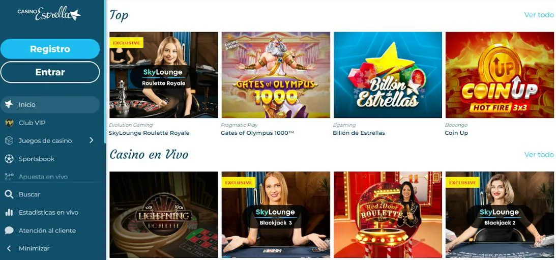 Sitio oficial de Casino Estrella casinos online Perú estrella